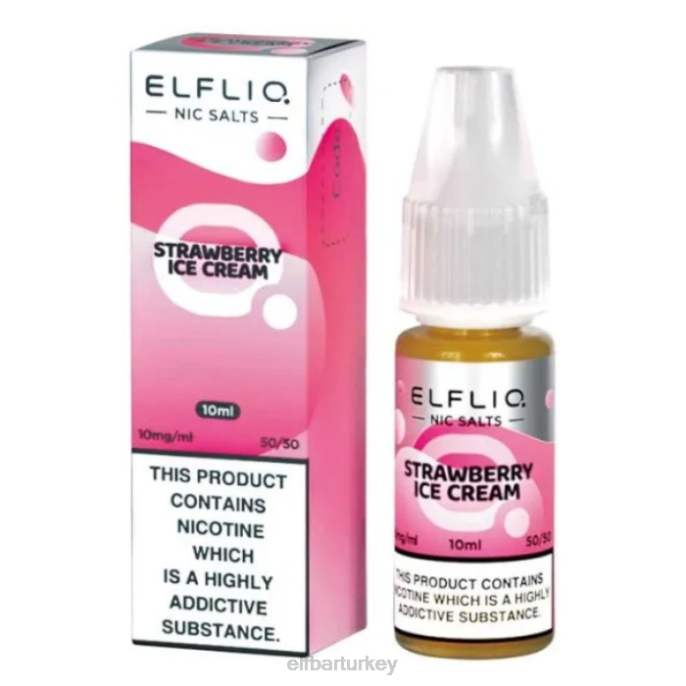 VVZ4182 elfbar elfliq nic salts - çilekli kar - 10ml-10 mg/ml klasik