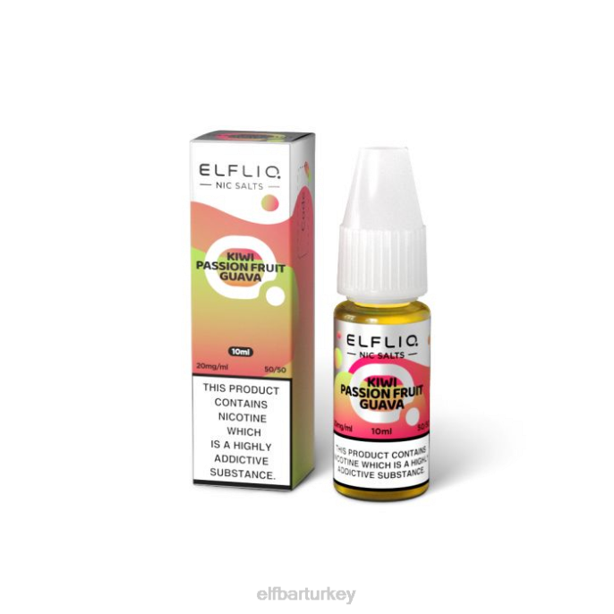 VVZ4210 elfbar elfliq kivi çarkıfelek meyvesi guava nic tuzları - 10ml-20 mg/ml klasik