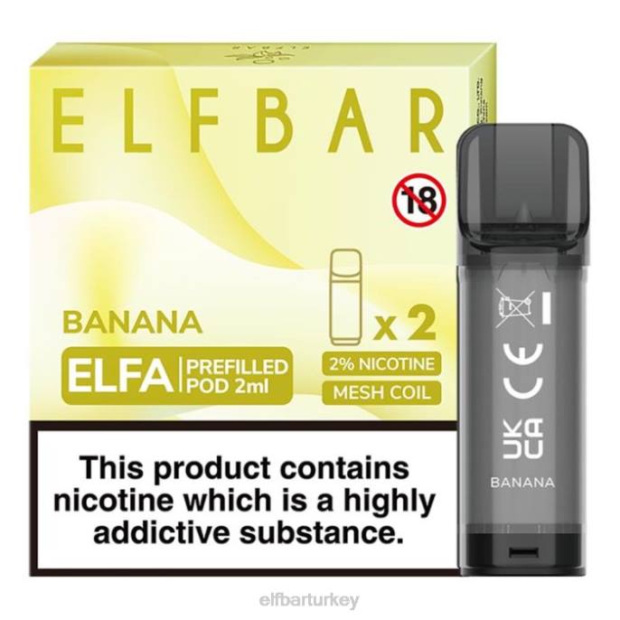 VVZ4105 elfbar elfa önceden doldurulmuş kapsül - 2ml - 20mg (2 paket) muz