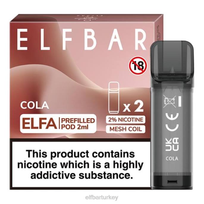 VVZ4109 elfbar elfa önceden doldurulmuş kapsül - 2ml - 20mg (2 paket) Kola