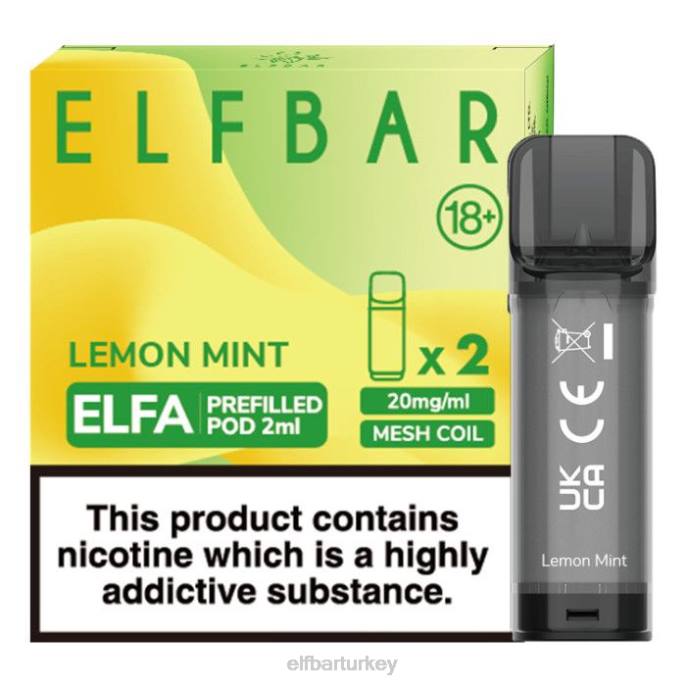 VVZ4110 elfbar elfa önceden doldurulmuş kapsül - 2ml - 20mg (2 paket) limon nane