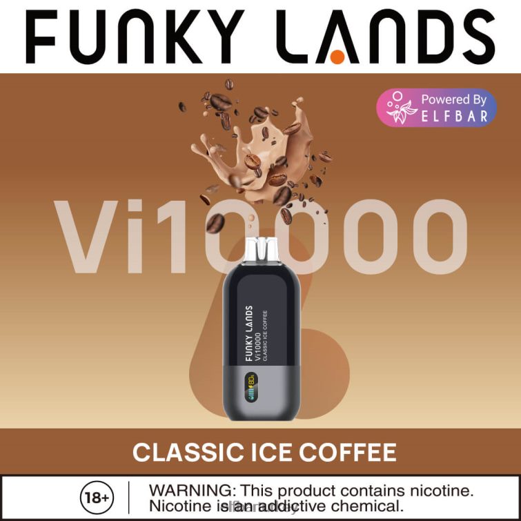 ELFBAR funkylands en iyi lezzet tek kullanımlık vape vi10000 buzlu serisi TLB008155 klasik buzlu kahve